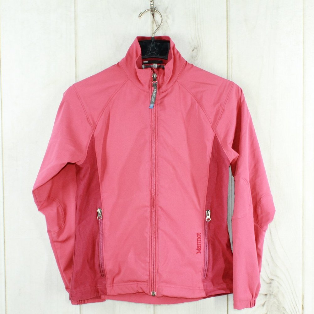 Marmot Pink Nylon Full Zip Lightweight Rain Jacket Size S P - Picture 1 of 10